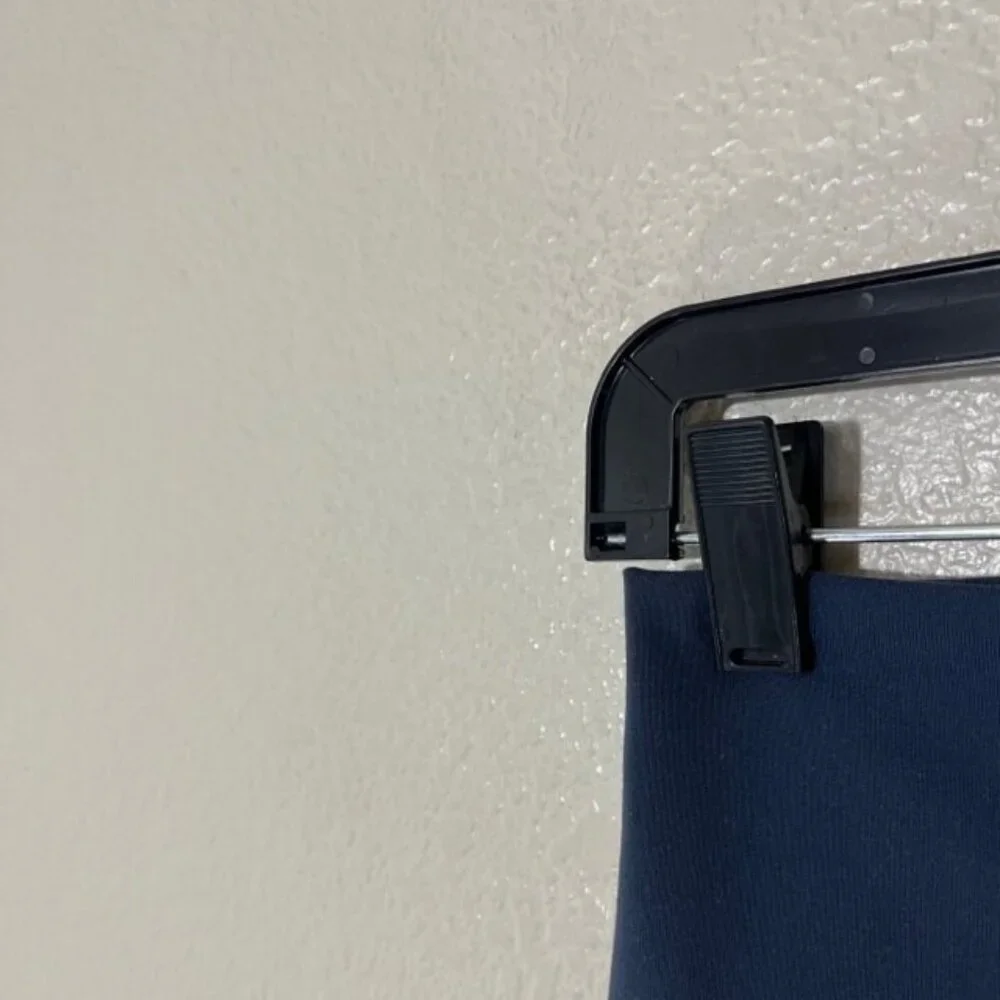 ALO Yoga Leggings Womens Small Moto Blue Gray Mesh Panel Logo Gym Workout - Picture 2 of 6